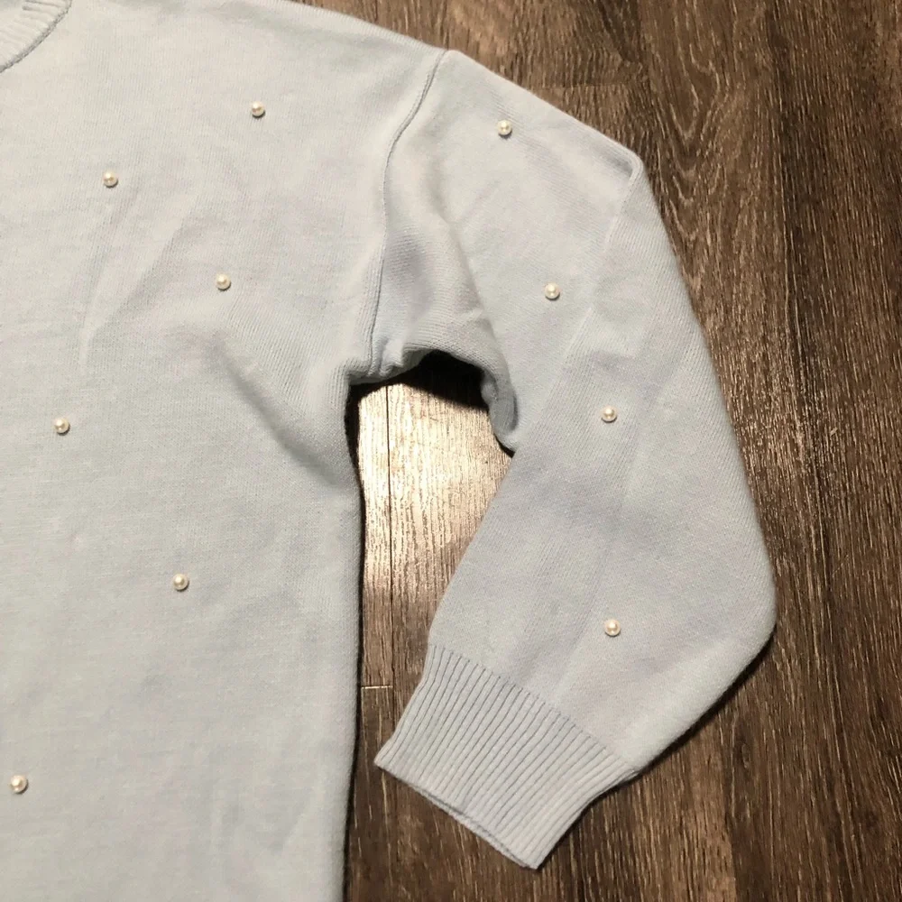 Infinite Styles Blue Pearl Knit Sweater Dress M